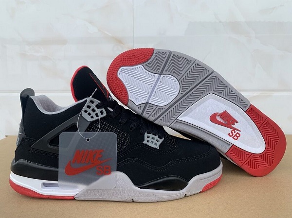 Men's Running weapon Air Jordan 4 x Nike SB Black Shoes 114